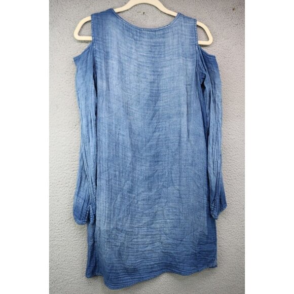 Cloth and Stone Cold Shoulder Long Sleeve Gauzy Dress-Size Small - Picture 7 of 8